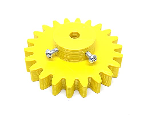 Image of INVENTO 6pcs 3D Printed Plastic Spur Gear 14 Teeth (40mm dia) + 22 Teeth (60mm dia), 10mm Width, 8mm hole, 2.5 Module for DIY Projects