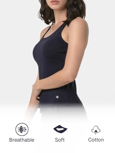 Image of Enamor E025 Essentials Stay New Slim Fit Soft, Naturally Breathable Cotton Fabric Tank Top For Women