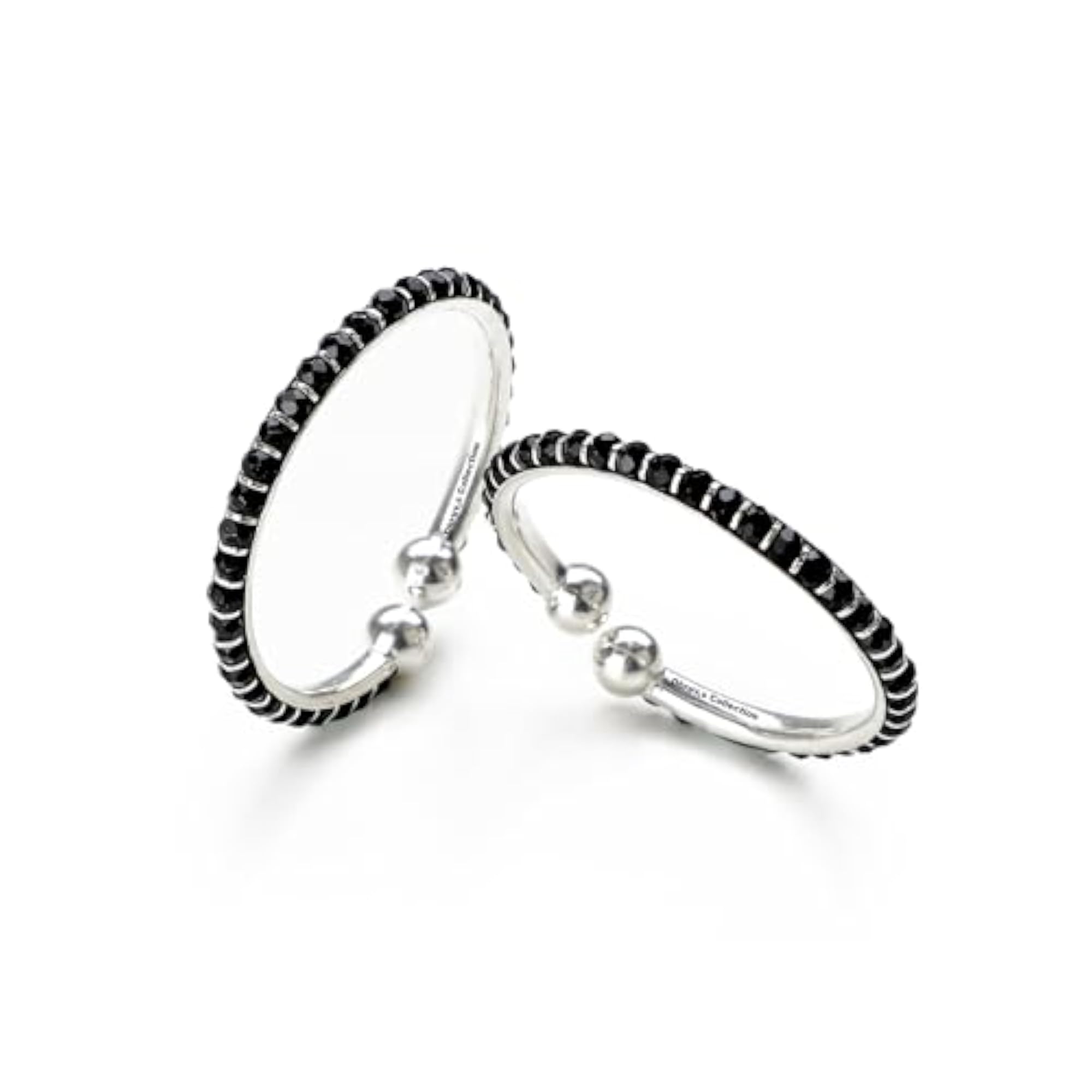 925 Silver Nazariya Kada with Black Beads for Babies