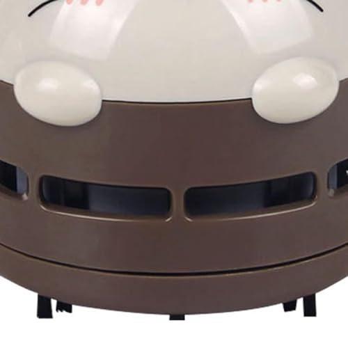 HERCHR Mini Crumb Vacuum Cleaner, Cute Desktop Vacuum Cleaner Desk Dust Cleaner Crumb Sweeper Mini Desk for Home, Office, Cars (Brown)