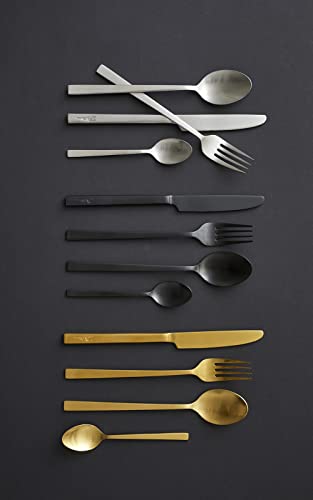 BITZ Besteck-Set/Essbesteck-Set für 4 Personen, 16-teilig, Besteck aus Edelstahl, Messingfarben
