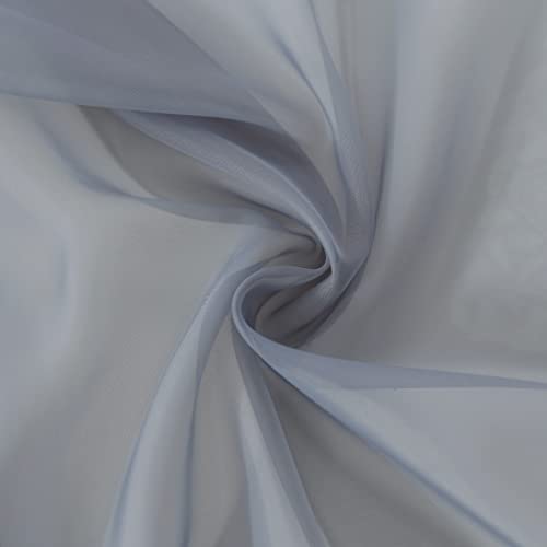 Image of Window Gray Sheer Curtains 90 Inches Long 2 Panels Sheer Curtain Basic Rod Pocket Panel for Bedroom Children Living Room Yard Kitchen (Gray, 52 inch W x 90 inch L | 2 pcs)