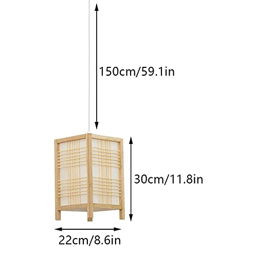 Lámpara colgante de bambú que elimina la luz agresiva con su diseño tatami E27 8