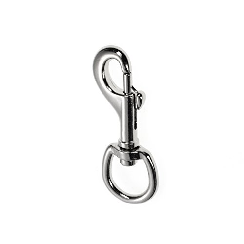 Ganzoo Karabiner-Haken mit Drehgelenk für Hunde-Leine, Wirbelkarabiner aus legiertem Stahl, Silber, 68 mm Länge, 16 mm Öse, 2er Set für Paracord 550, Gurtband, DIY, Schlüsselanhänger