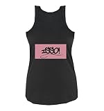 Comedy Shirts – ISSO NEGATIV – Débardeur pour femme – Col rond, 100% coton, T-shirt basique imprimé - Noir - S