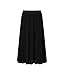 Eymitory Girls Maxi Pleated Skirt Chiffon Elastic High Waist A-Line Boho Swing Long Skirts Black
