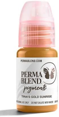 Perma Blend Pigments Professional Color For Permanent Makeup Tina's Gold Sunrise 15ml, Bottle