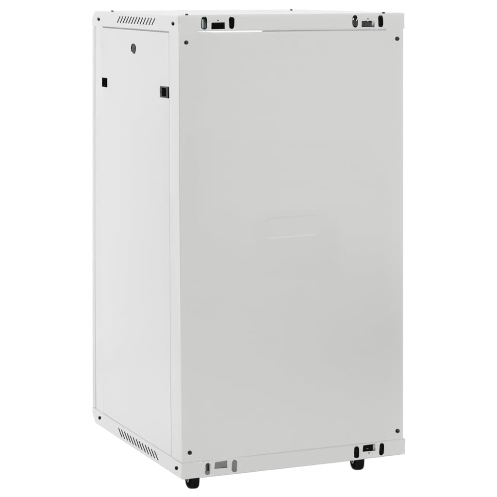22U Armadio di rete su ruote, 19 pollici, IP20, 60 x 60 x 120 cm, con porta frontale chiudibile, in acciaio robusto, pannelli laterali rimovibili, per ufficio, rete domestica, server