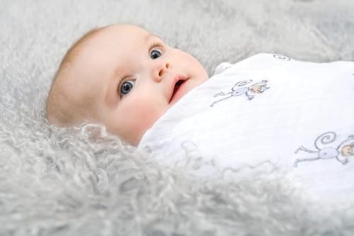 Image of aden + anais Swaddle Blanket, Boutique Muslin Blankets for Girls & Boys, Baby Receiving Swaddles, Ideal Newborn & Infant Swaddling Set, Perfect Shower Gifts, 2 Pack, Jungle Jam