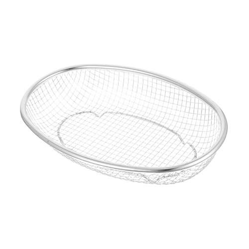 HIAKDOFT ステンレス製オーバルメッシュバスケット キッチン用野菜果物水切りかご 速乾設計 錆びに強く丈夫 コンパクト収納可能