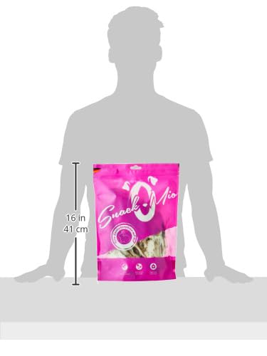 SnackOMio – Premium Hundesnack – feine Kaninchenohren mit Fell, getreidefrei, 1er Pack (1 x 450g)