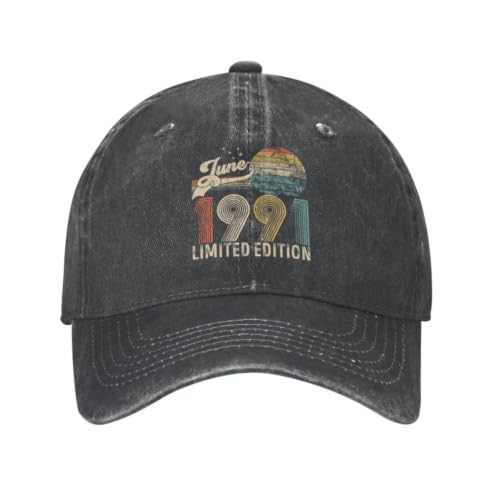 Casquette de baseball née en 1991 en coton vintage ajustable pour hommes et femmes