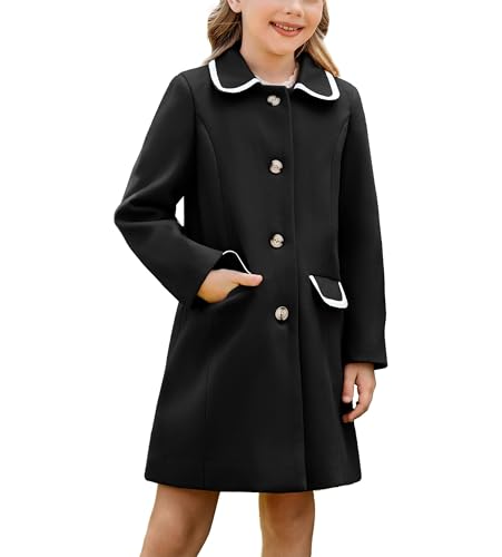 GRACE KARIN Einreihiger Mantel für Mädchen Langarm Winter Trenchcoat...
