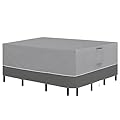 Easy-Going Patio Furniture Cover 110"x84" Rectangle Outdoor Table and Chair Set Covers Waterproof UV Resistant Outdoor Sectional Sofa Set Covers, Gray/Dark Gray