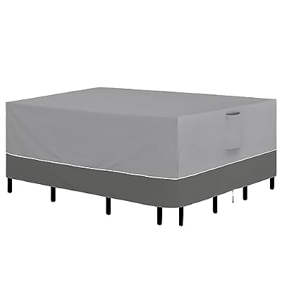 Easy-Going Patio Furniture Cover 110"x84" Rectangle Outdoor Table and Chair Set Covers Waterproof UV Resistant Outdoor Sectional Sofa Set Covers, Gray/Dark Gray