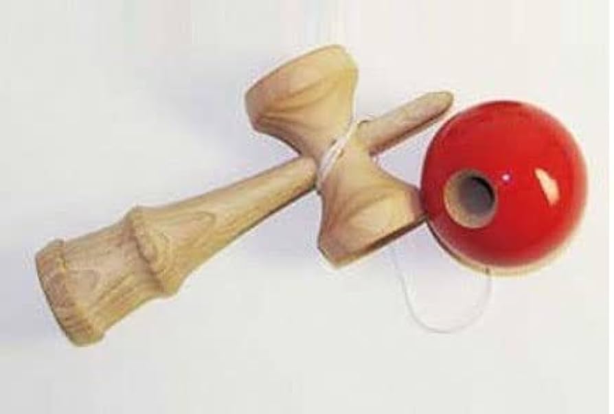 スイーツXV 木製けん玉 赤と黄色のストライプ スイーツXV 木製けん玉 赤と黄色のストライプ スイーツXV 木製