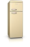 Swan SR11010CN Retro Top Mounted Fridge Freezer with 70/30 Split, A+ Energy Rated, 3 Adjustable Shelves, Cream