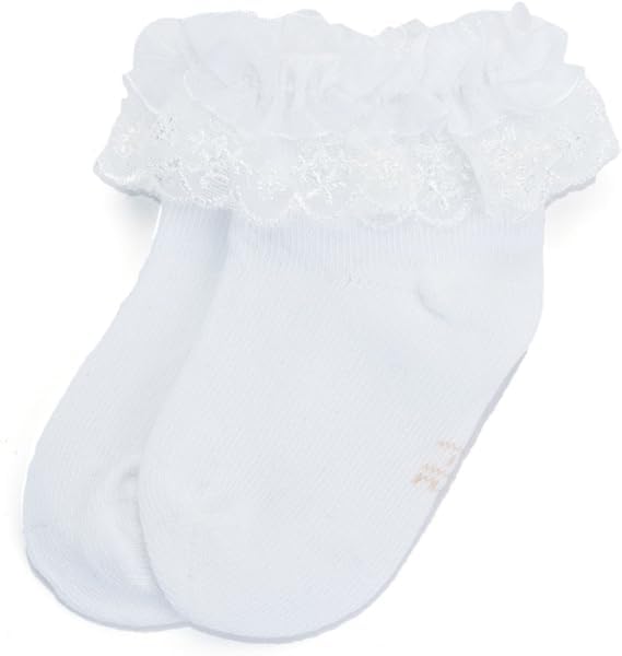 CUTEABLY Newborn Baby Girls Lace Frilly Socks, Cotton, Pack of 3 (Pack of 3, 6-12 Months) 3