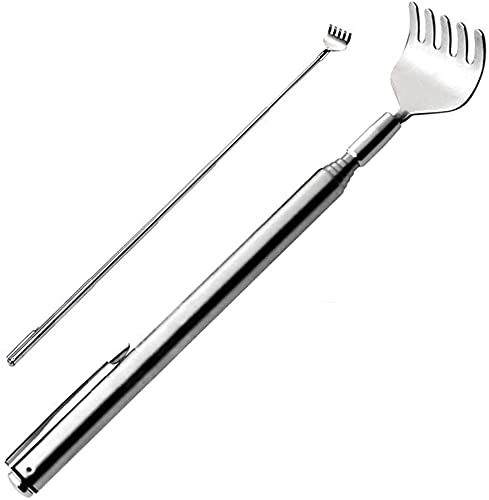 Telescopic Back Scratcher Stainless Steel Back Massager Tool Portable Handheld Massage Stick Extendable Scratching Tool for Men and