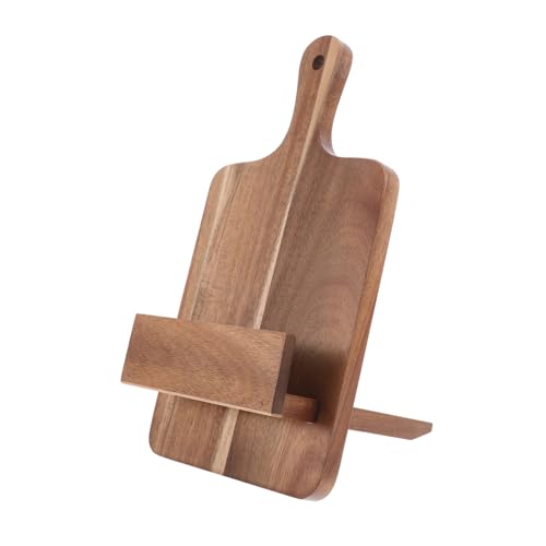 BRIGHTFUFU Cookbook Stand for Kitchen Wooden Recipe Holder Wall-Mounted Menu Rack Modern Dining Room Decor