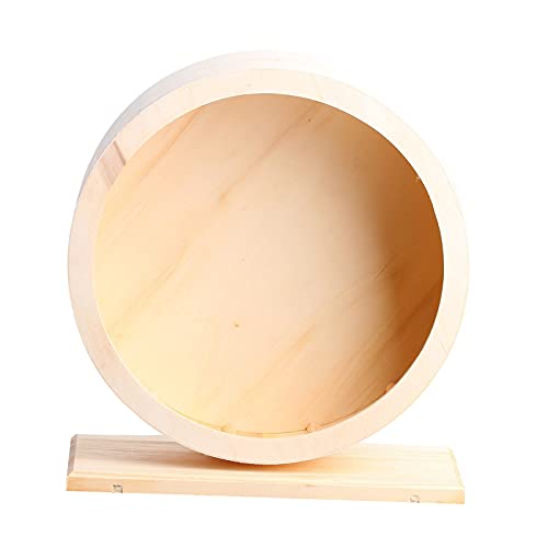 Fenteer ハムスター回し車 木製 静音 サイレントホイール ウッドハムスターエクササイズホイール 小動物サイレントホイール 天然松木 運動不足解消 スナネズミ チンチラ ヘッジホッグ ギニアピッグ用 おもちゃ - L