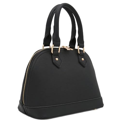 Image of FashionPuzzle Zip-Around Saffiano Classic Dome Satchel