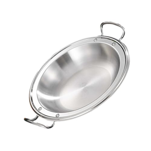 UPKOCH 1 Pieza Cacerola de Inoxidable Cocina Olla de Cocción Portable de Utensilio Duradero con Doble Asa Antideslizante y Práctico Uniforme