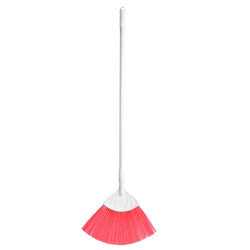 Image of Multipurpose Cleaning Broom | Durable and Lightweight Broom for Home, Office, and Outdoor Use, Ideal for Sweeping Floors, Carpets (Red)