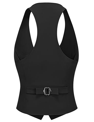 V VOCNI Waistcoat Vest for Women Racerback Button Up Fashiona Casual Dress Suit Vest Top4