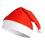 Komonee Santa Claus Christmas Hat Red Xmas Novelty – Party for Festive Holidays, Fancy Dress Up, Unisex Costume Accessory – New Years Fun for Adults and Children