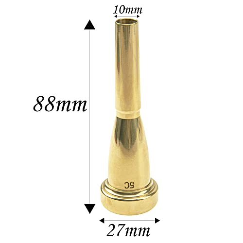 1Pcs Yootones Metal Gold Plated Trumpet Mouthpiece Compatible With Trumpet Accessories Parts (5C) #TOP4