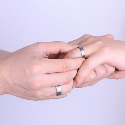 Milacolato G23 Titanium Ring For Men Women 5Mm Matte Brushed Plain Band Rings High Polished Promise Statement Engagement Wedding Band Comfort Fit Size 7 thumb #5