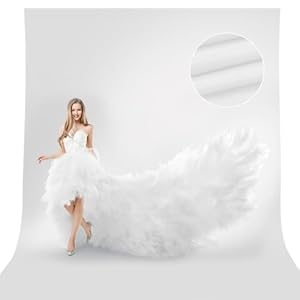 10x20ft White Backdrop for Photography, Pure Polyester Wide White Photo Booth Backdrop Collapsible Screen White for Photoshoot, Party and Video