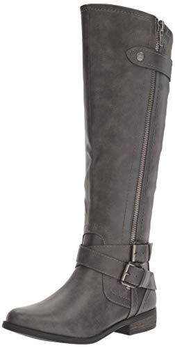 Rampage Women's Hansel Knee High Boot, Grey Smooth, 5.5 M US