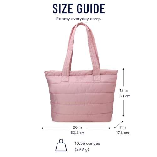 Image of Reebok Womens Tote Bag - Lightweight Carry On Puffer Quilted Tote Bag for Travel Work Travel and Daily Essentials
