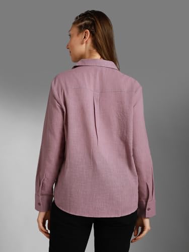 Image of High Star Women's Classic Oversized Spread Collar Long Sleeves Cotton Casual Shirt