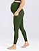 Enerful Womens Maternity Leggings with Pockets Workout Legging Pants Buttery Soft Pregnancy Active Wear Yoga Tights - 2pack Black/Olive - Small