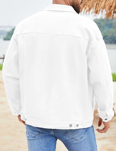 Bindefon Denim Jackets for Men Trucker Jean Jacket Unlined Coats Spring Fall Outfits2