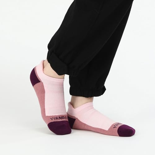 Image of WANDER Merino Wool Ankle Running Hiking Socks 3 Pairs Lightweight Cushioned Sweat-Wicking No Show Athletic Socks Men Women