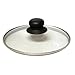BAUMALU - Couvercle en Verre - Cerclé Acier Inoxydable - Trou Vapeur, Bouton Bakélite - Pour Casseroles, Marmites, Poêles - Réduit les Projections - Ø16 cm, Argenté