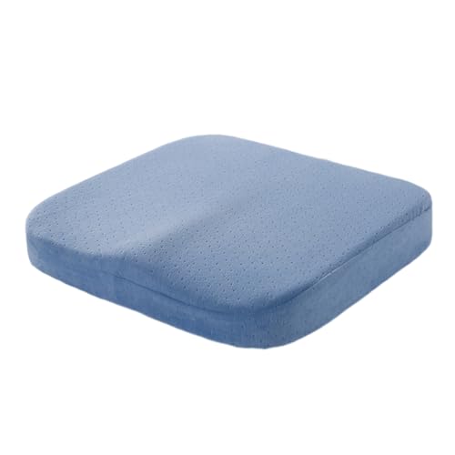 Surwin Cojín Antiescaras, Color Sólido Cojín Silla Espuma con Memoria, Cojín Lumbar para Adultos Alivio Dolor de Coxis Cojines Cojin Antiescaras Silla de Ruedas (40x40x6cm,Azul Claro)