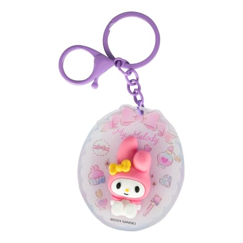Blue Sky Studios My Melody Keyring - Cute Anime Merch for Kawaii and Anime Decoration - High Quality Design for Lovers of Cute Accessories - Ideal for Sanrio Fans, Pink, Purple, 6 x 6 cm, Modern