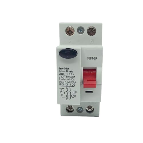 1PCS RCD RCCB ELCB7-2P 230VAC 2P25A 40A 63A 30mA Elcb Residual Current Circuit Breaker Operating Protection Device Power Tool (Color : 2P16A30MA, Size : AC Class EC Type)