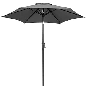 Kingsleeve Parasol 200 cm met Zwengel Kantelbaar Waterdicht Aluminium Rond 2m Balkon Terras Tuinparasol Antraciet