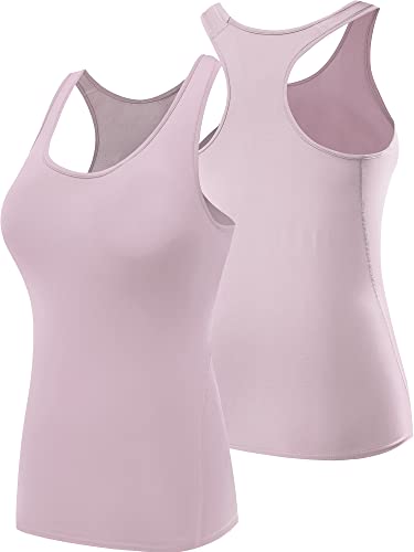 NELEUS Women's 3 Pack Compression Athletic Tank Top for Yoga Running,Pink/Purple/Blackish Green,L - Thumbnail 4