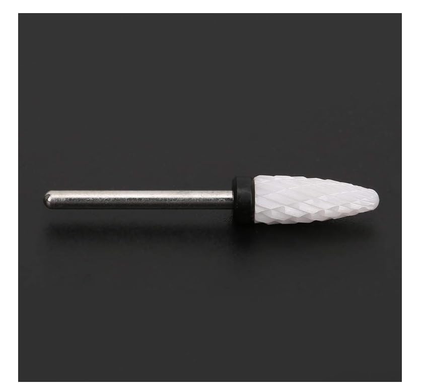Ceramic Nail Drill Bit Corn-Head-Shape Professional Grinding Head for Nail Polishing(Black) 3