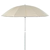  LOLAhome Parasol sombrilla con Varillas Flexibles de Fibra de Carbono y mástil de Aluminio de Ø 250 cm (Beige)