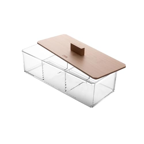 LYOR - Caixa Organizadora de Poliestireno com Tampa de Bambu My B...