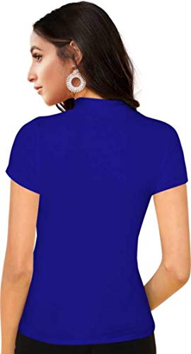 Image of Dream Beauty Fashion Women's Half Sleeve Round High Neck Top Elegant Casual Tee, Pack of 2-23 inch inches (Combo-Tripta Tiger)