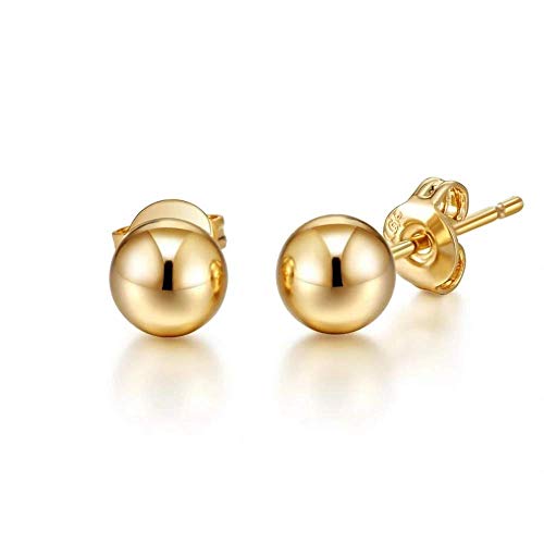 Aretes de bola chapados en oro